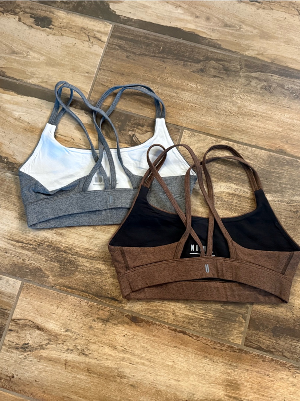 NOBULL Brown & gray Heather Double-Strap Sports Bras (2-Pack) - Picture 2 of 2